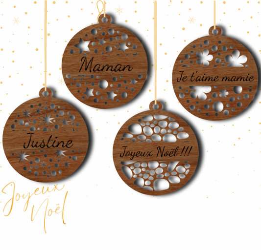 BOULES DE NOEL PERSONNALISEES (x4)