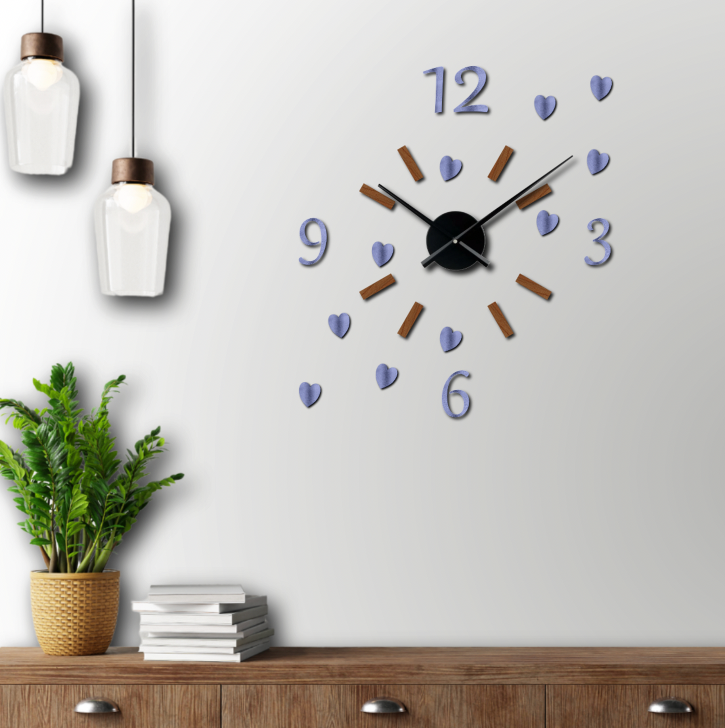 HORLOGE MURALE COEURS