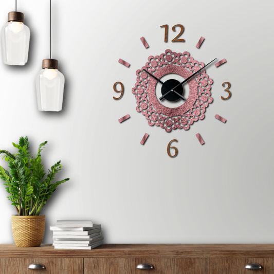 HORLOGE MURALE FLEURS