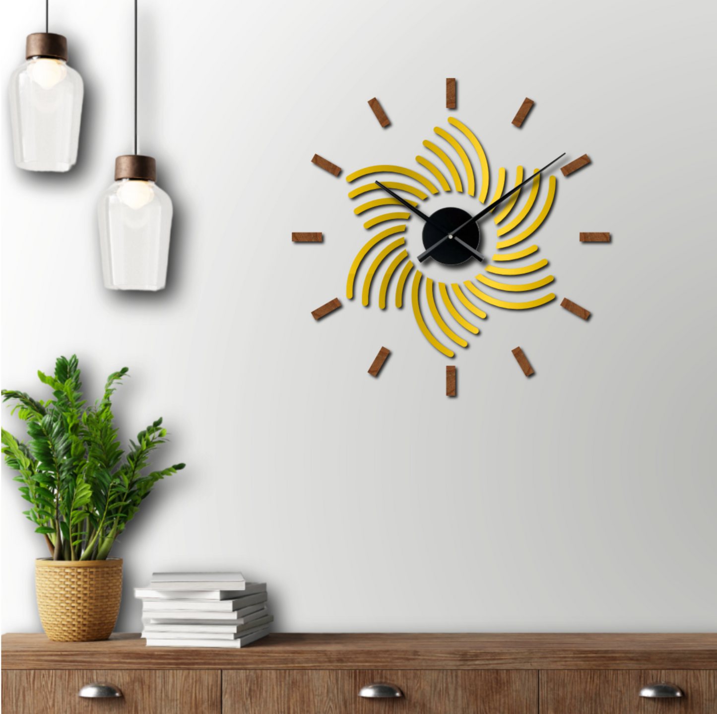 HORLOGE MURALE FLEUR SPIRALE